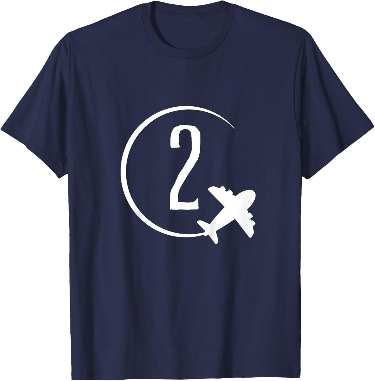 Kids Two year old boy Airplane Shirt. Fun Boy 2nd birthday T-Shirt - T-Shirt | Navy