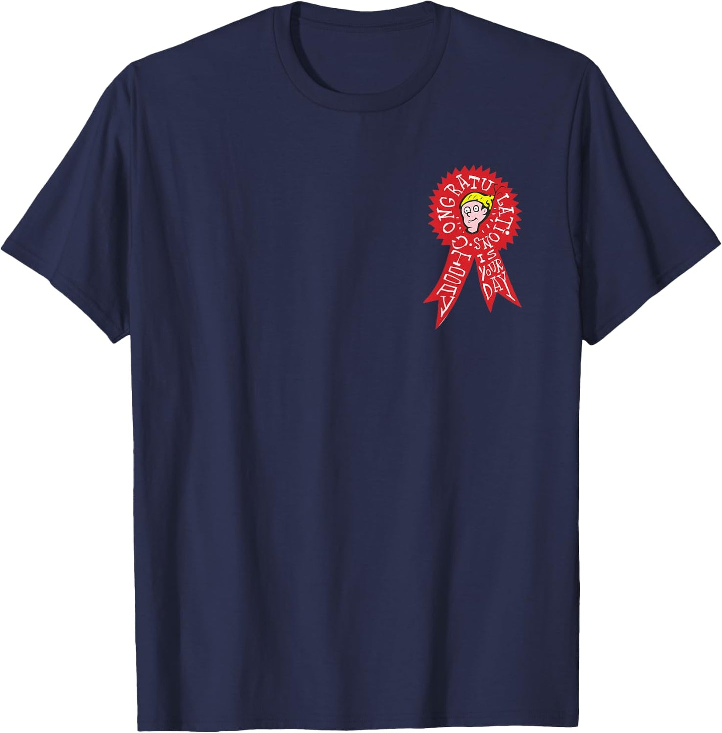 Dr. Seuss Oh the Places You'll Go Today is Your Day Badge T-Shirt - T-Shirt | Navy