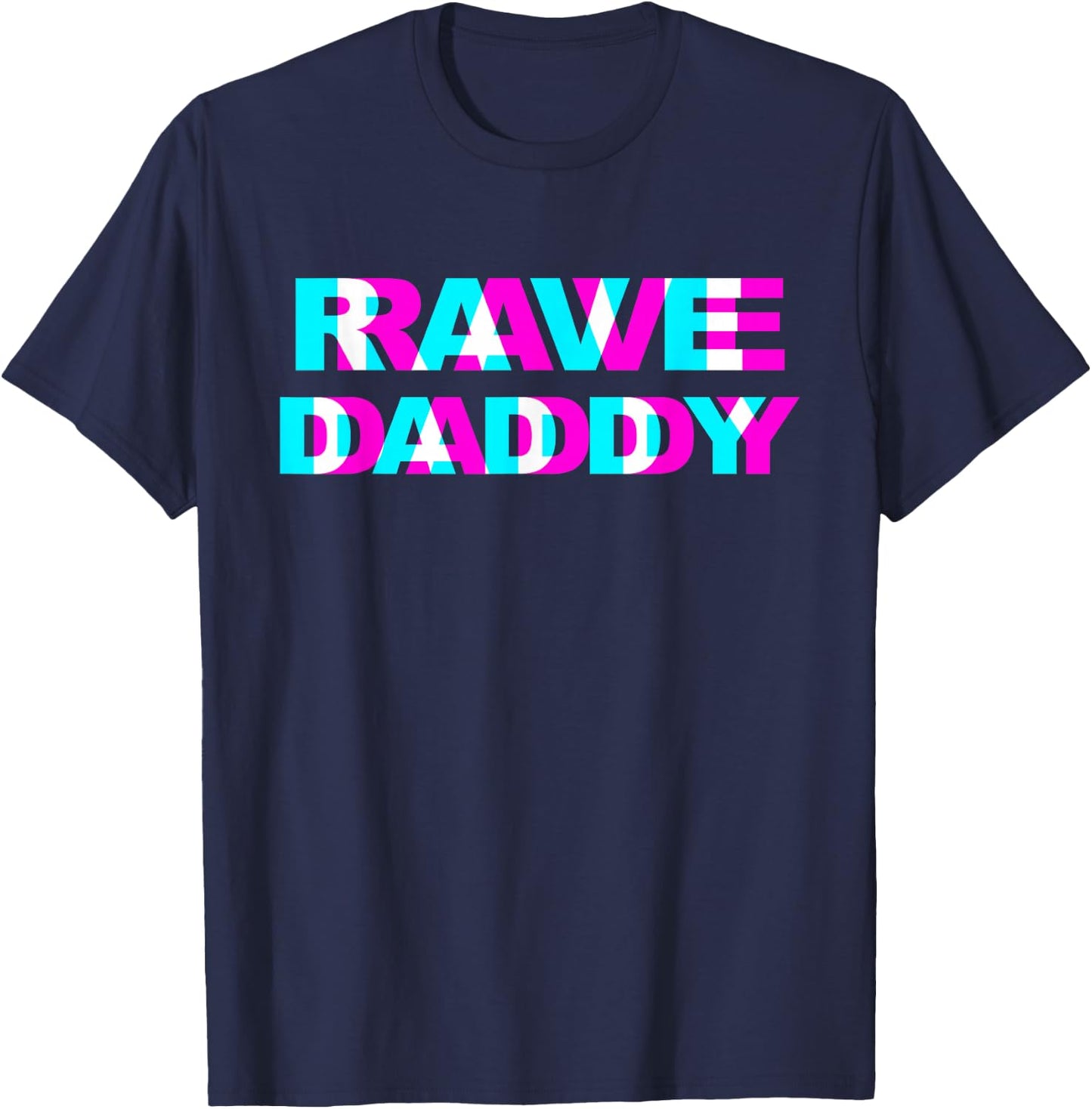 Rave Daddy EDM Music Festival Father Optical Illusion Trippy Small T-Shirt - T-Shirt | Navy