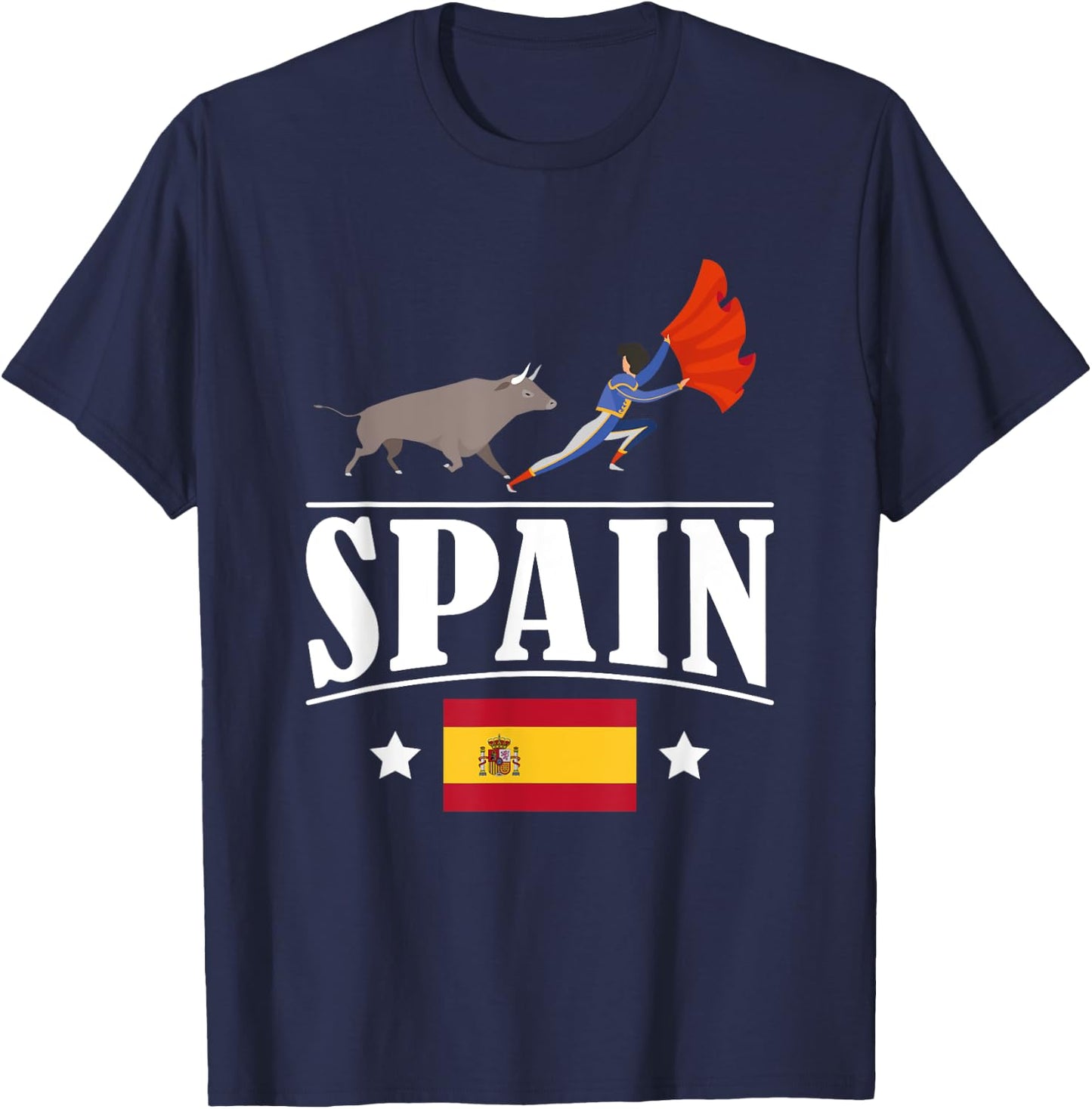 Spain Flag Bull Fighting Spanish T-Shirt - T-Shirt | Navy