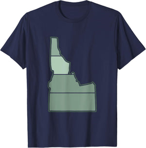 Idaho State Outline Boise Potato Home Love Idaho T-Shirt - T-Shirt | Navy