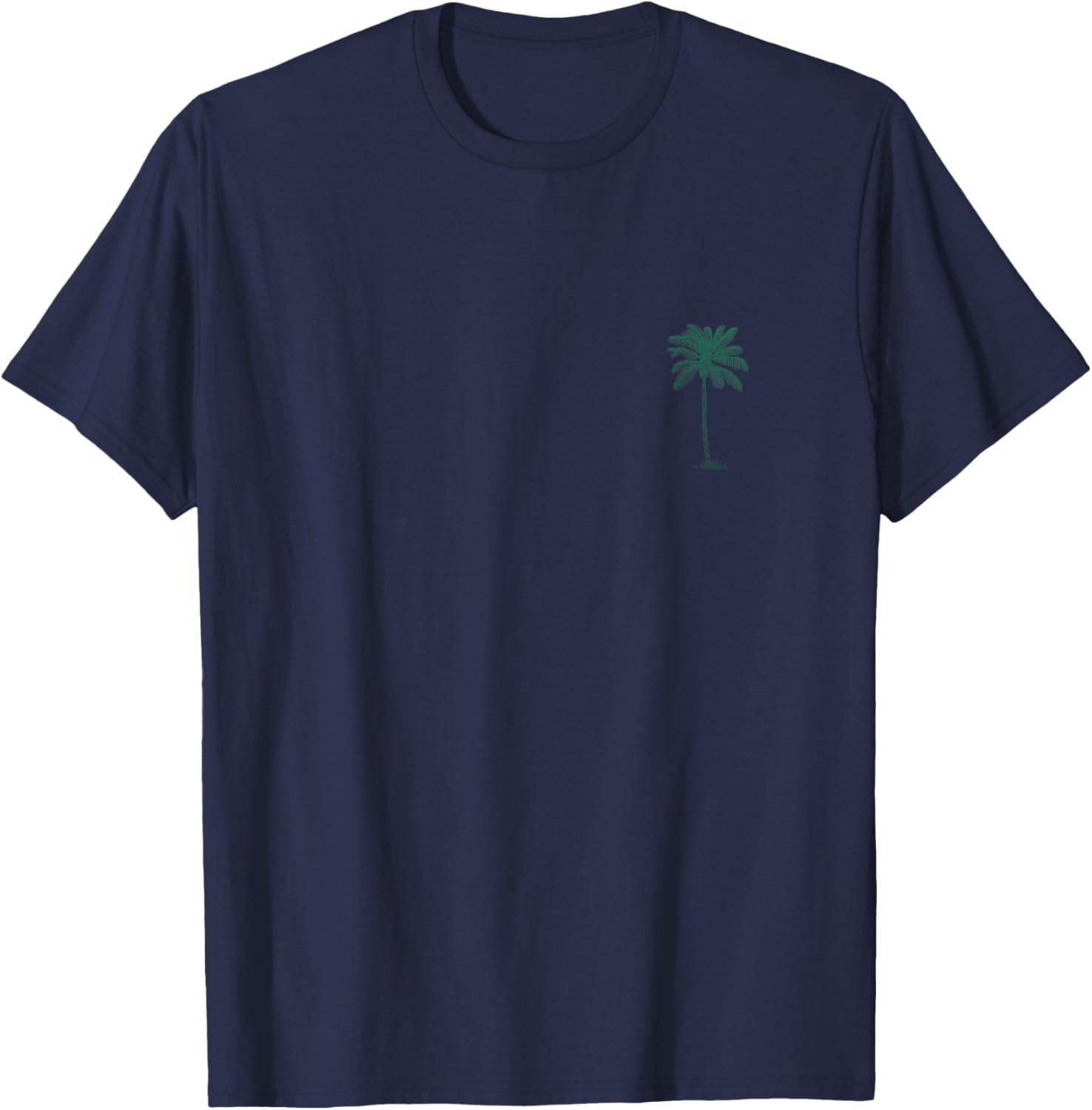 Vintage Hawaiian Palm Tree Beach Tropical Island Pocket Logo T-Shirt - T-Shirt | Navy