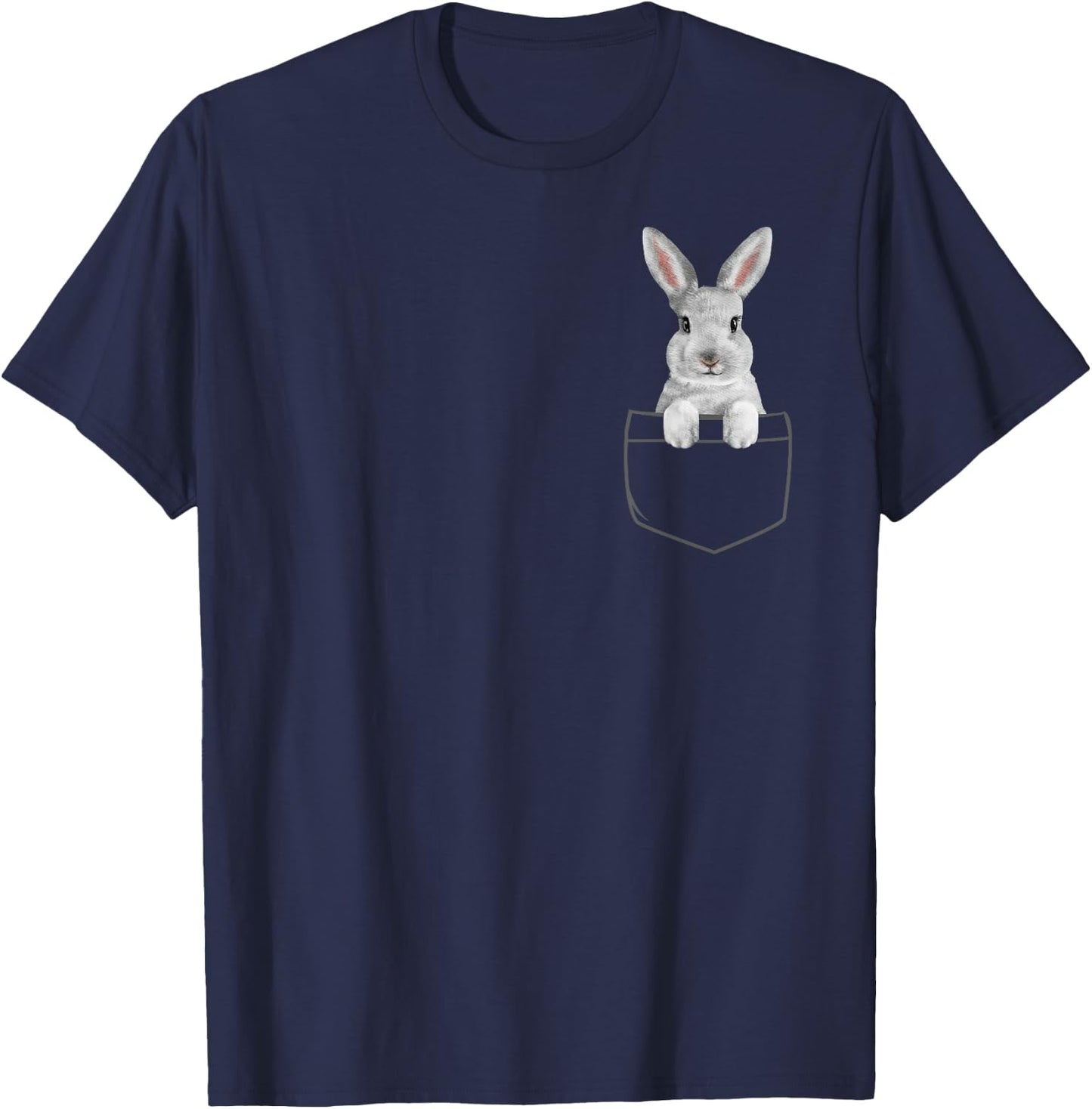 Bunny in a Pocket Girls Funny Easter Bunny T-Shirt - T-Shirt | Navy