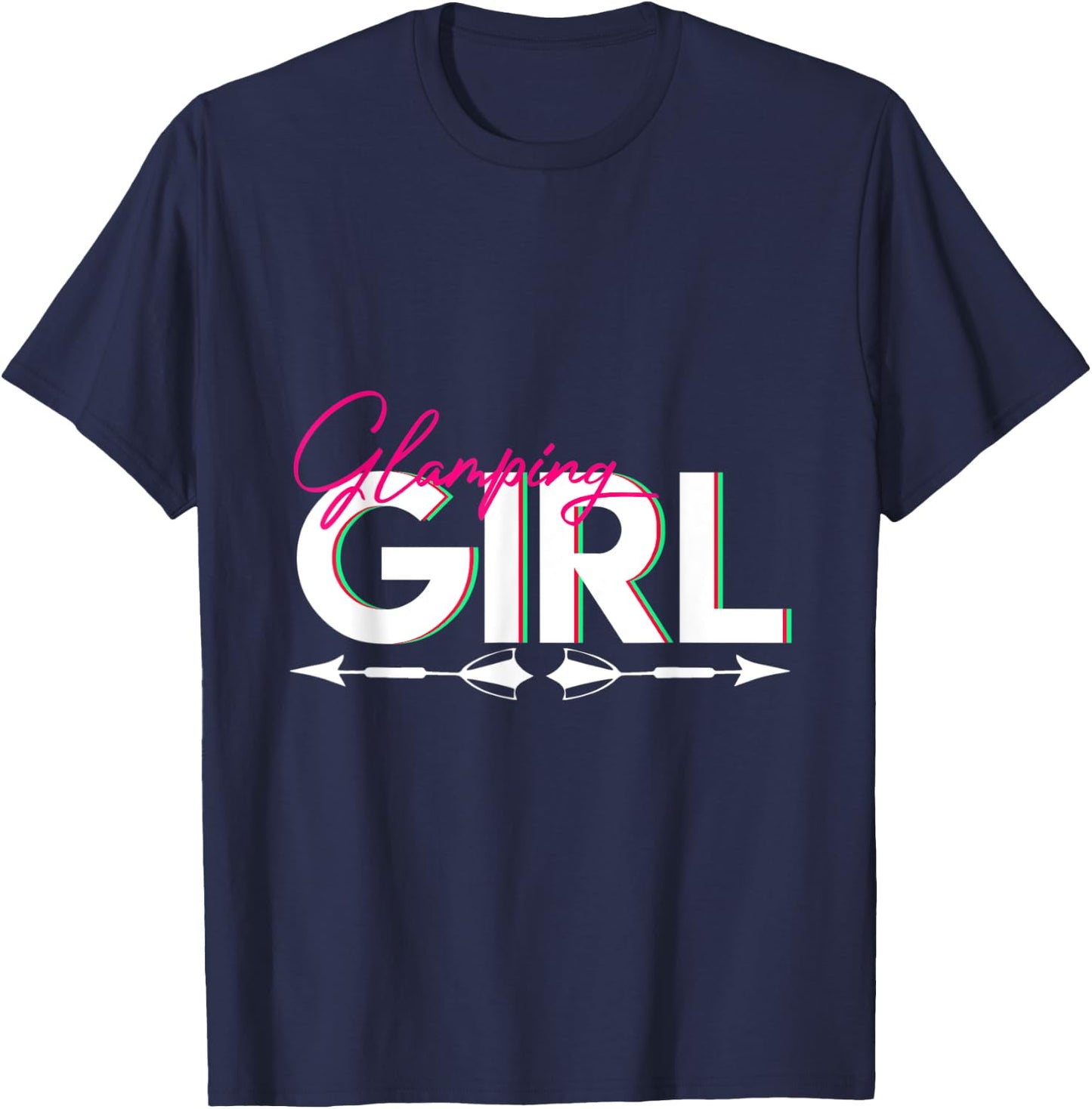 Camper Glamping Women Girls Kids Glamorous Camping T-Shirt - T-Shirt | Navy