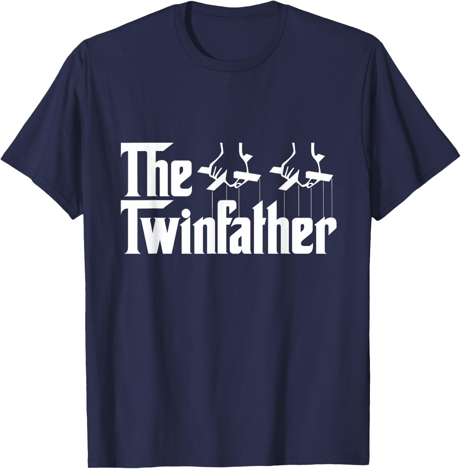 The Twinfather Father of Twins Fist Bump Twin Father Gifts T-Shirt - T-Shirt | Navy