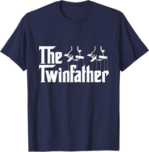 The Twinfather Father of Twins Fist Bump Twin Father Gifts T-Shirt - T-Shirt | Navy