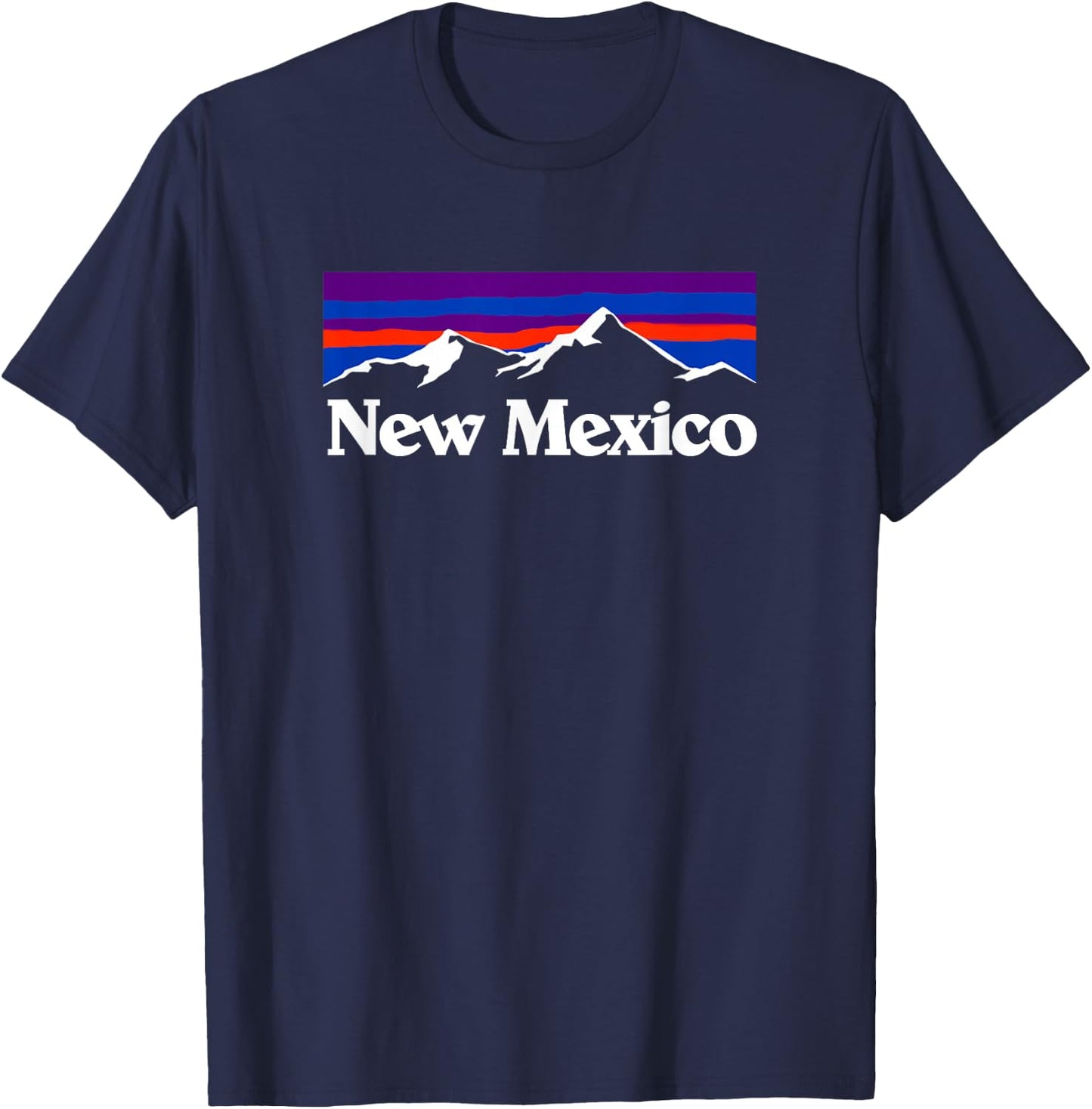 New Mexico State Retro Vintage Outdoors & NM Mountains T-Shirt - T-Shirt | Navy