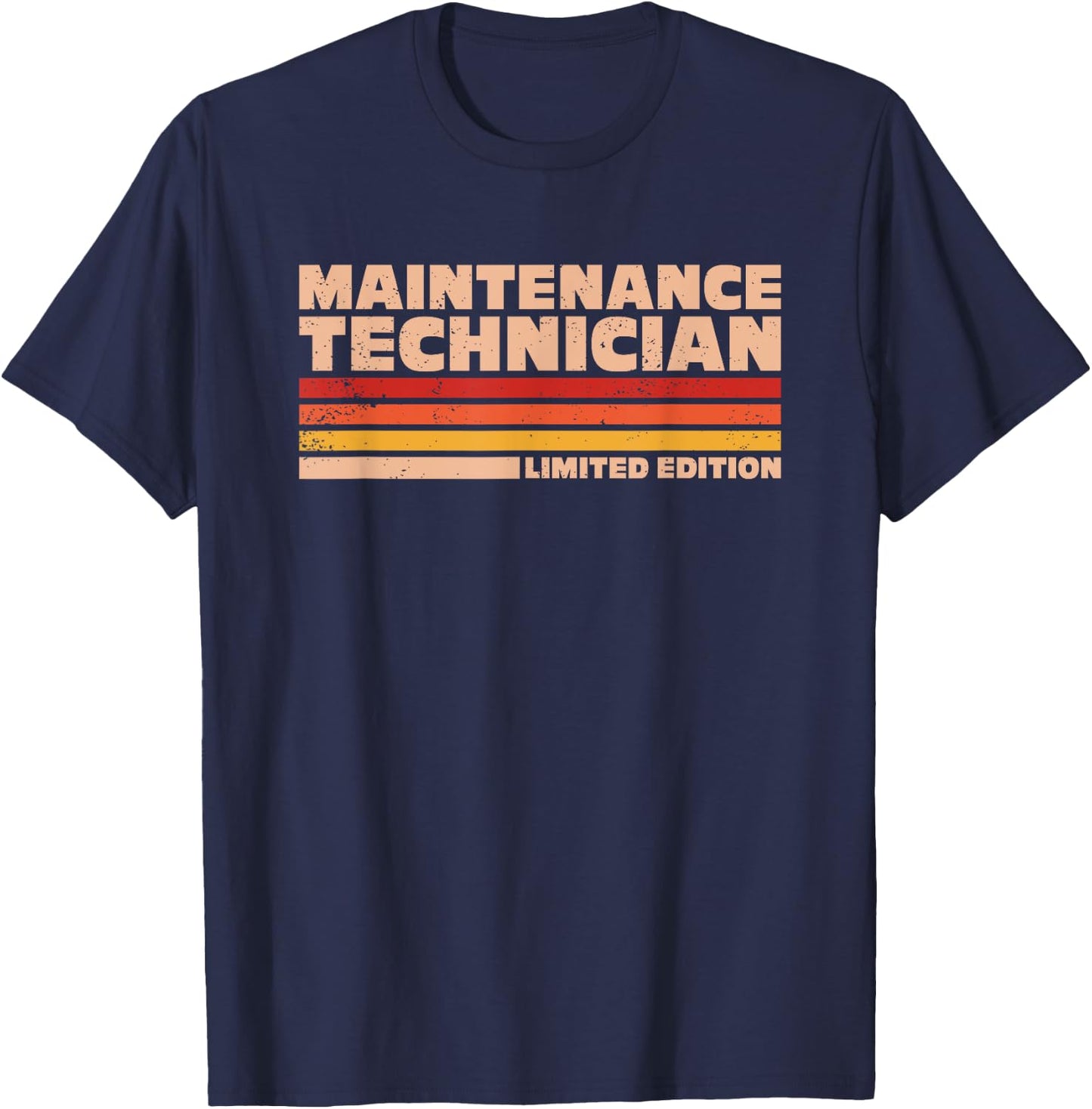 Handyman Mechanic Retro Flag Maintenance Technician T-Shirt - T-Shirt | Navy