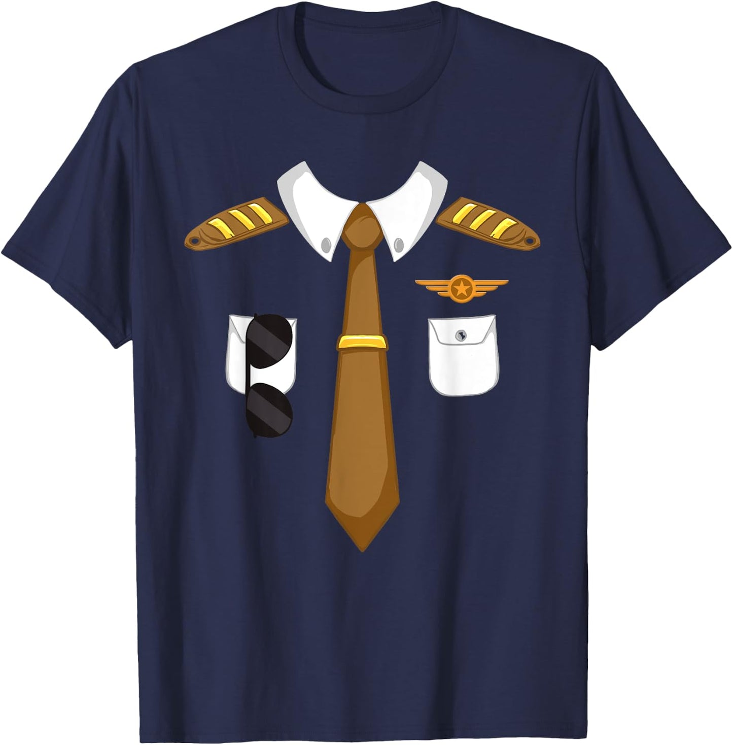 Airline Pilot Costume - Aviation Airplane Aircraft Lover T-Shirt - T-Shirt | Navy