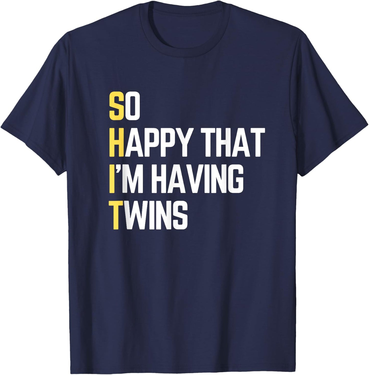 Funny Twins Dad Twin Daddy Expecting Twins Father Gift T-Shirt - T-Shirt | Navy