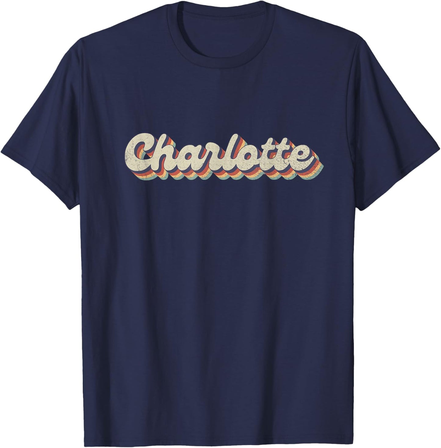 70's 80's USA City - Vintage Charlotte T-Shirt - T-Shirt | Navy
