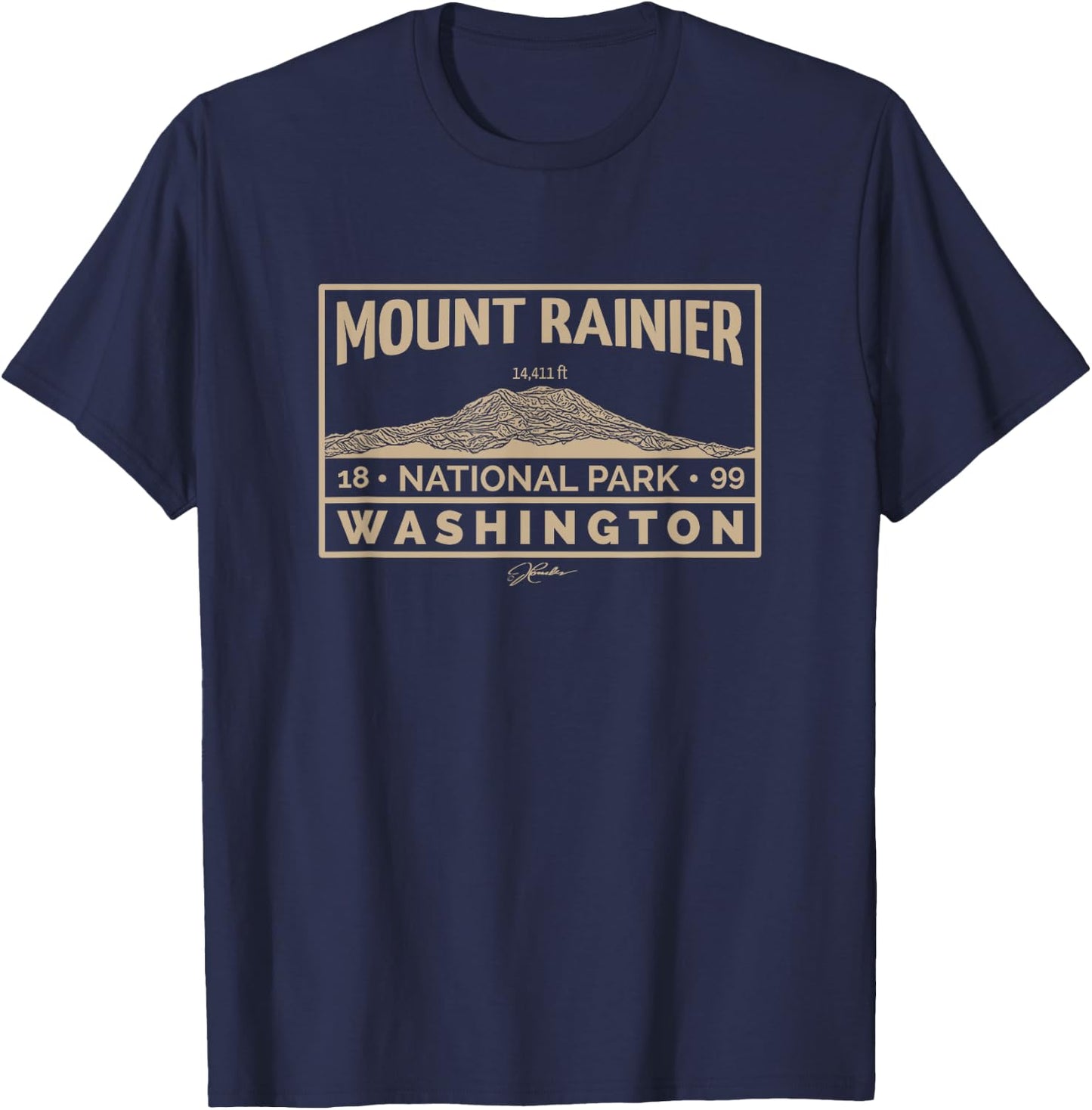 JCombs: Mount Rainier National Park T-Shirt - T-Shirt | Navy