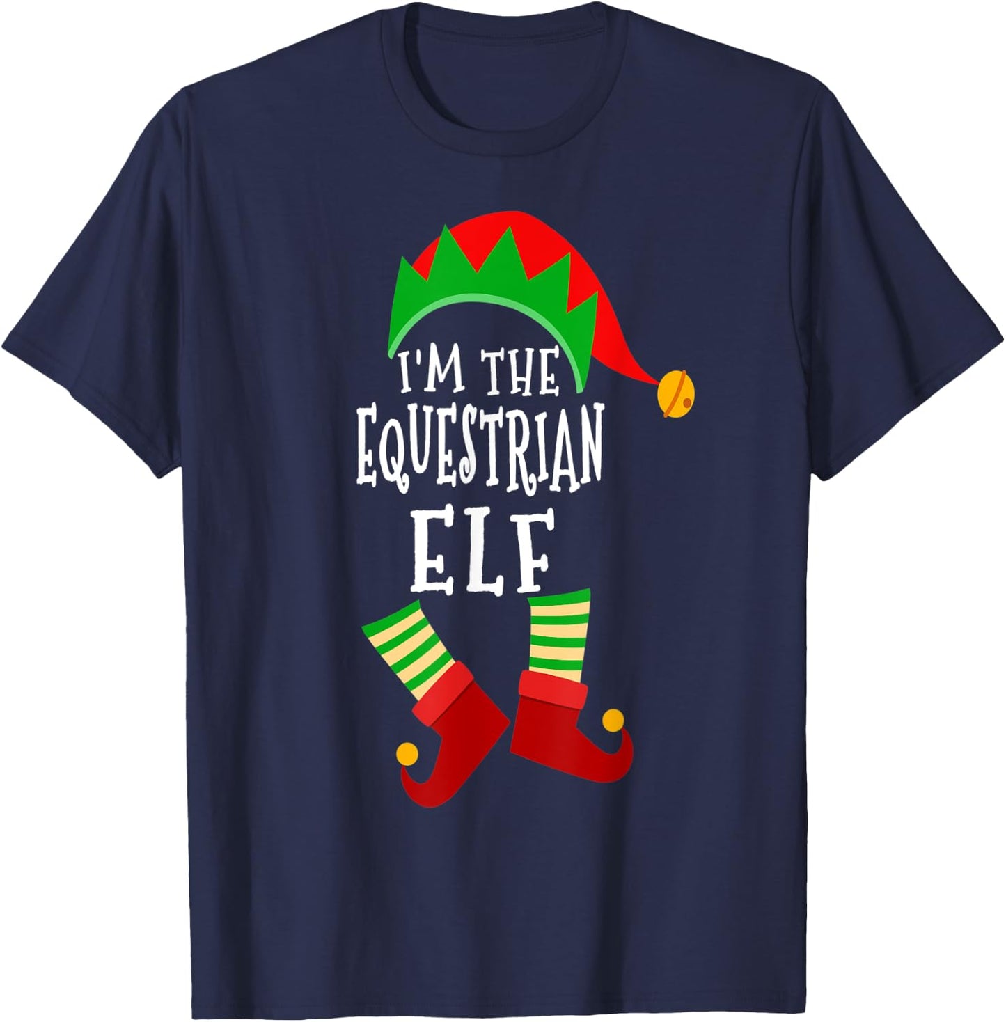 Equestrian Elf Matching Family Group Christmas Elf Costume T-Shirt - T-Shirt | Navy