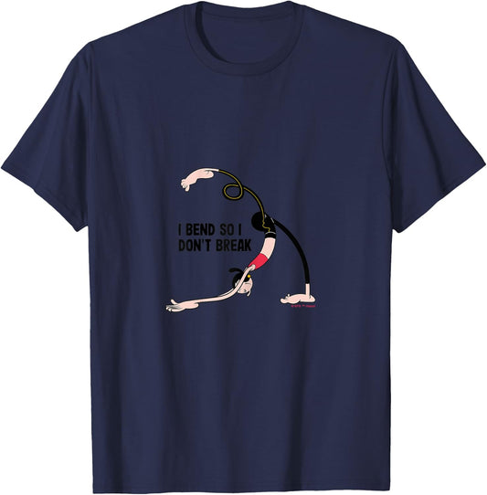 Olive Oyl "I Bend So I Don't Break" Yoga 4 Humanity Day T-Shirt - T-Shirt | Navy