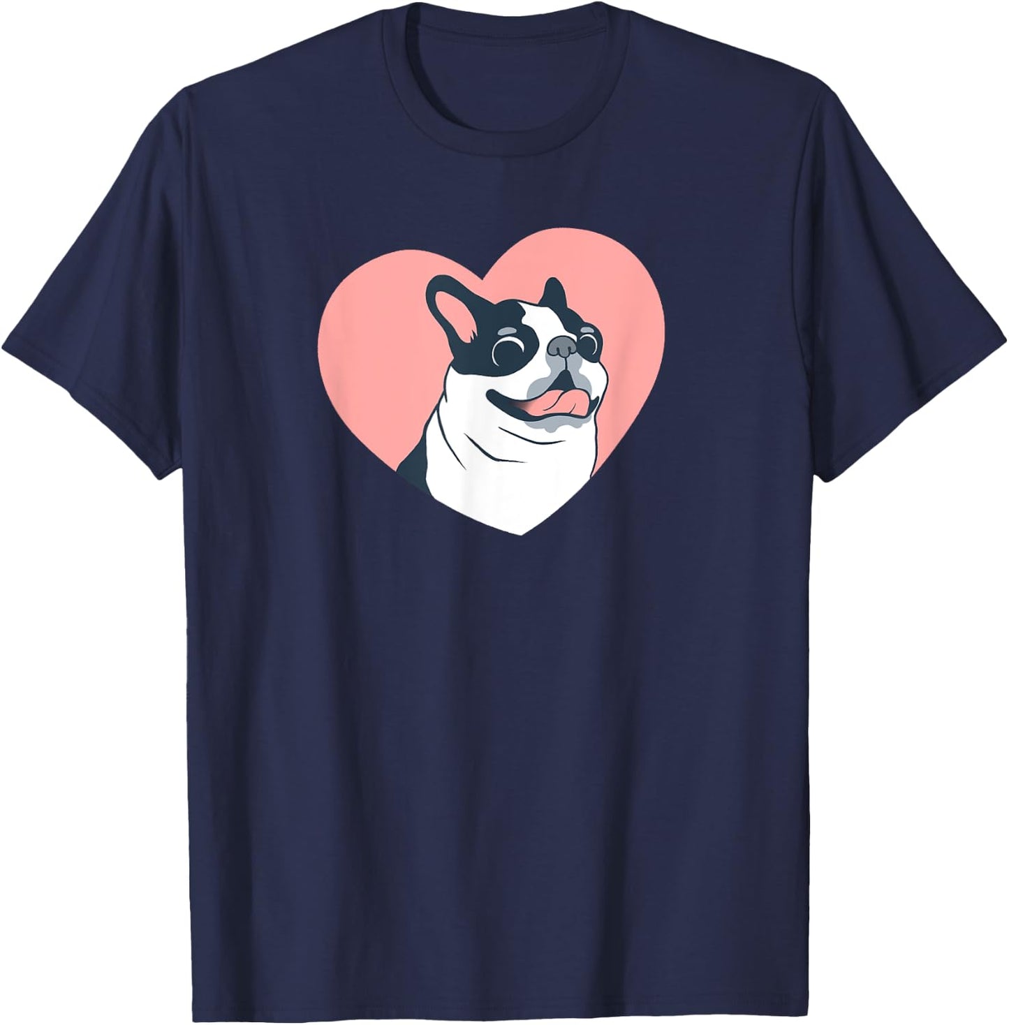 Cute Boston Terrier Dog Love Women Kids T-Shirt - T-Shirt | Navy