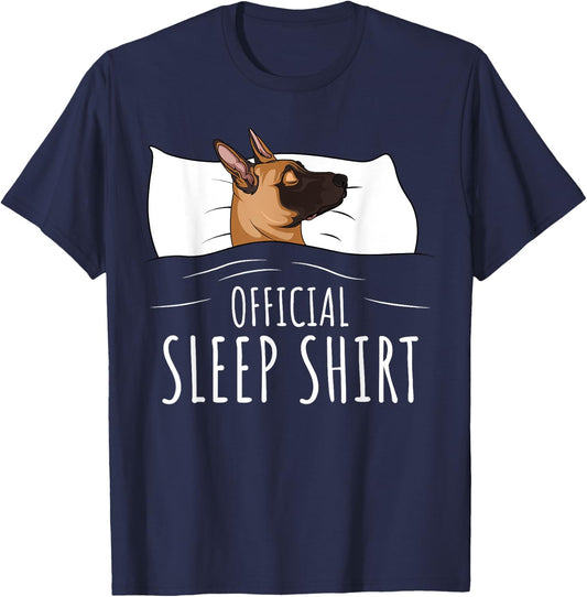 Official Sleep Shirt Malinois Dog T-Shirt - T-Shirt | Navy