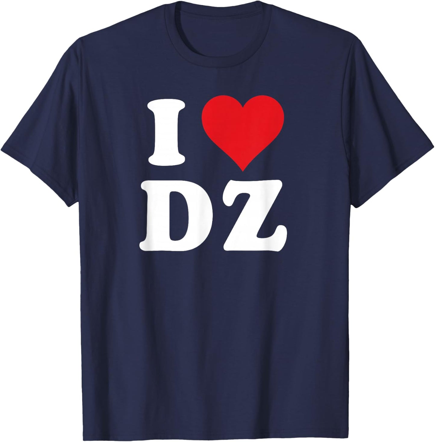 I Heart DZ Initials I Love D.Z. First And Last Name D Z T-Shirt - T-Shirt | Navy