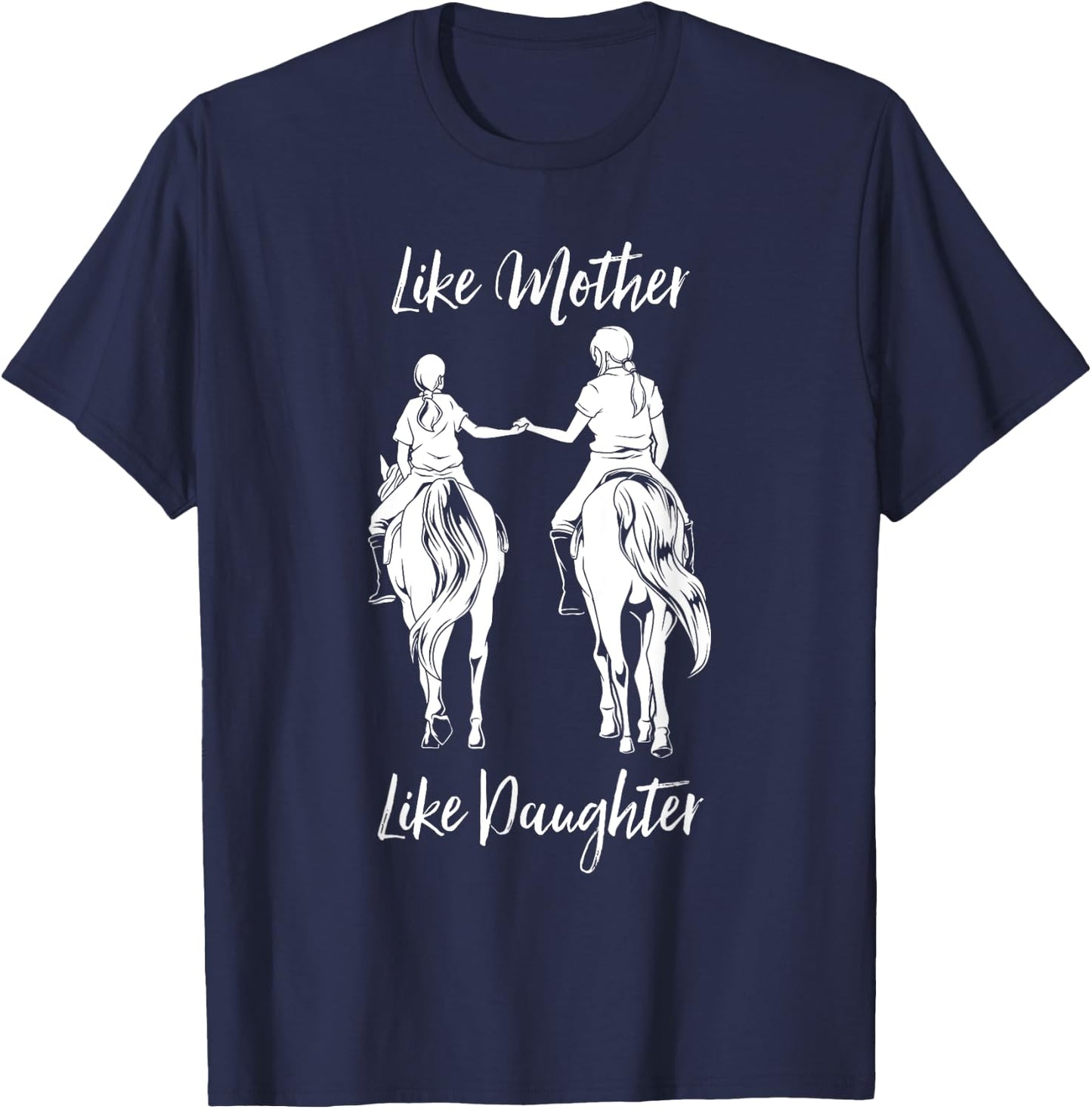 Horse Riding - Mom and Daughter T-Shirt - T-Shirt | Navy
