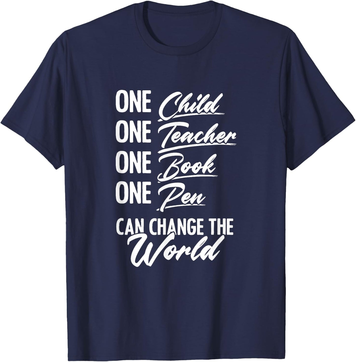 Malala Yousafzai Inspiration Quotes Malala T-Shirt - T-Shirt | Navy