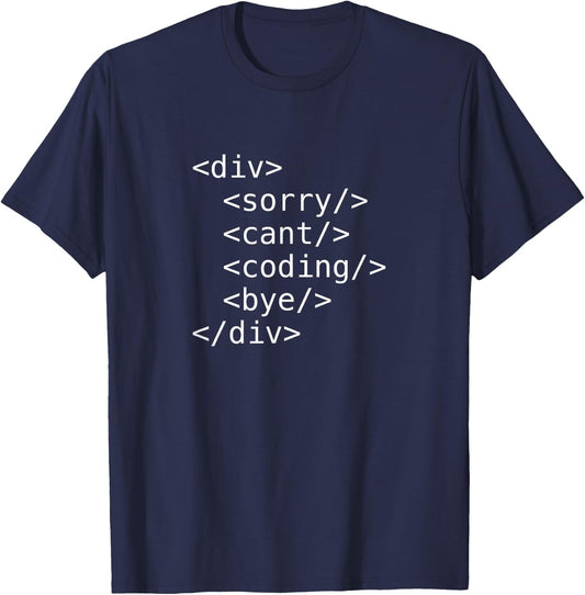 HTML Coding Software Developer Frontend Engineer T-Shirt - T-Shirt | Navy