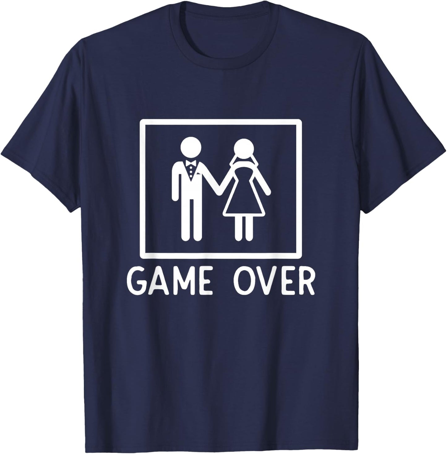 Game Over Funny Wedding Gift - Bachelor Party T-Shirt - T-Shirt | Navy