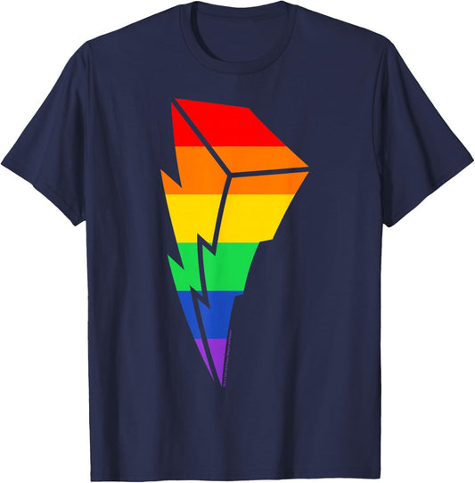 Power Rangers Pride Bolt Rainbow T-Shirt - T-Shirt | Navy