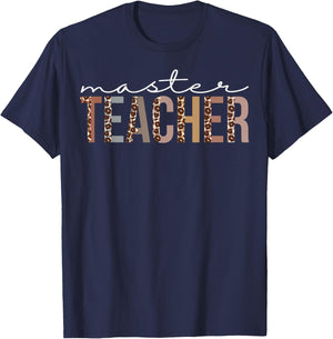 Master Teacher Leopard Appreciation Funny For Work T-Shirt - T-Shirt | Navy