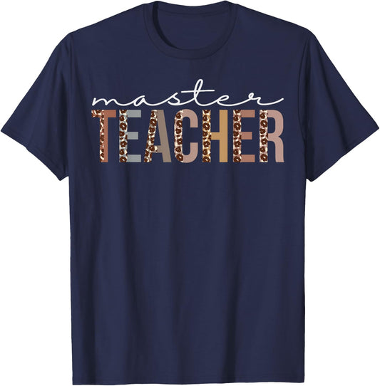 Master Teacher Leopard Appreciation Funny For Work T-Shirt - T-Shirt | Navy