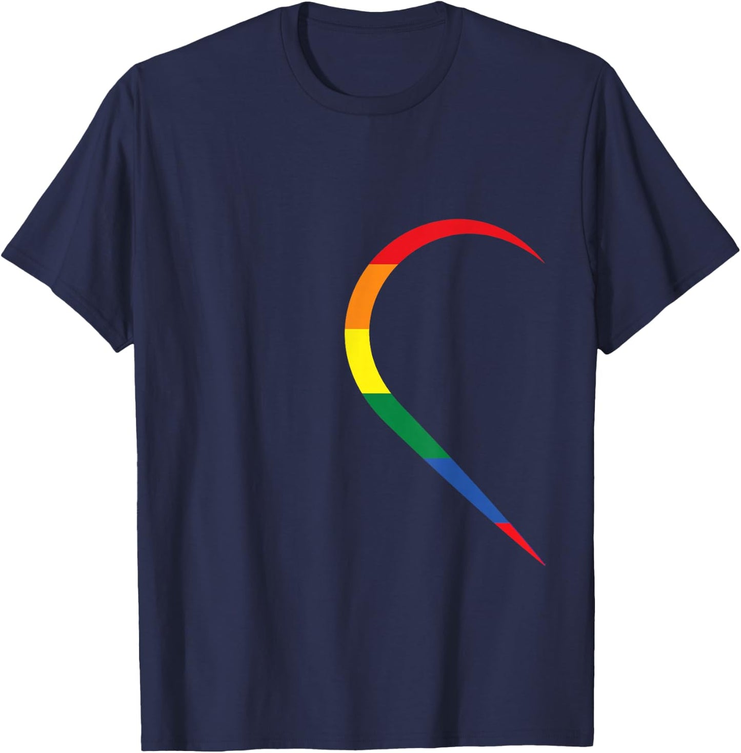 LGBT Half Heart Love Couple Gay Pride Month T-Shirt - T-Shirt | Navy