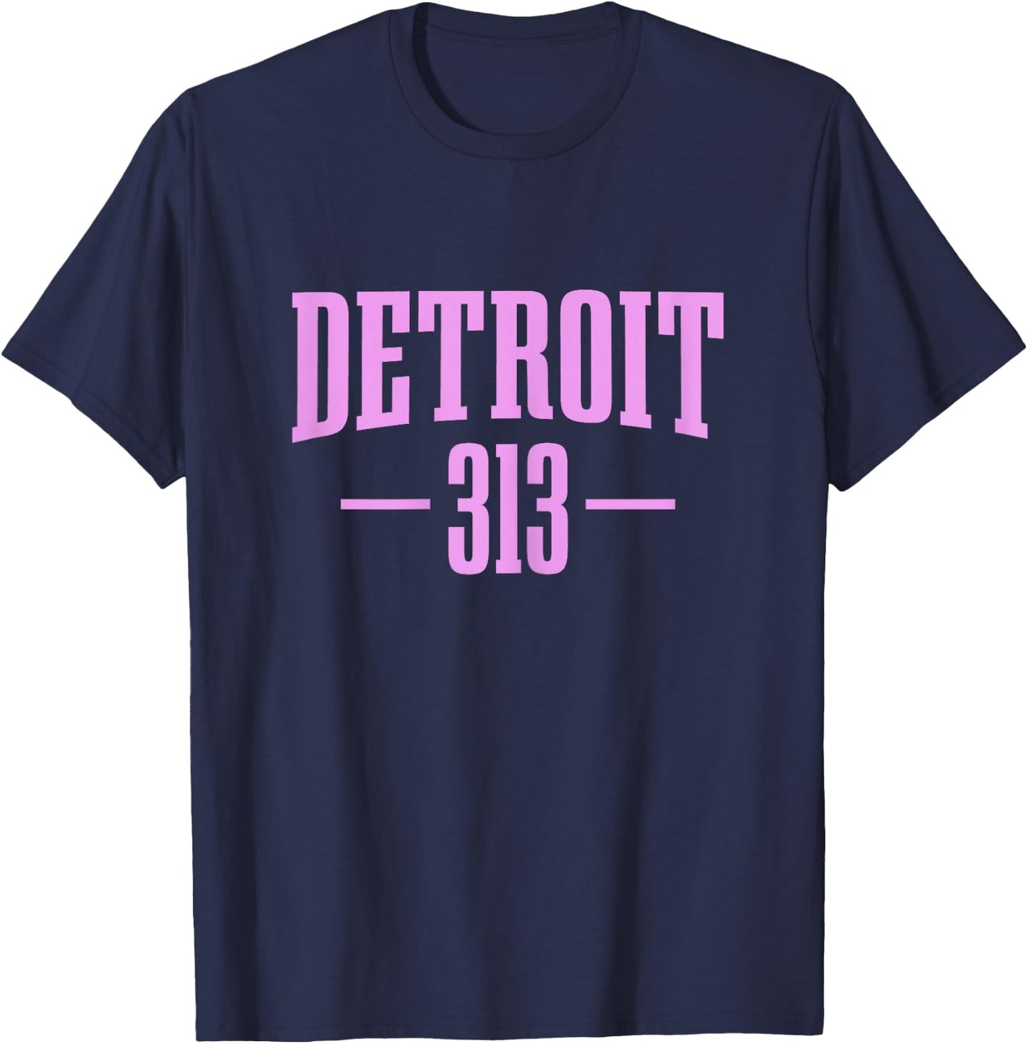 Detroit Michigan 313 Area Code Pride Retro T-Shirt - T-Shirt | Navy