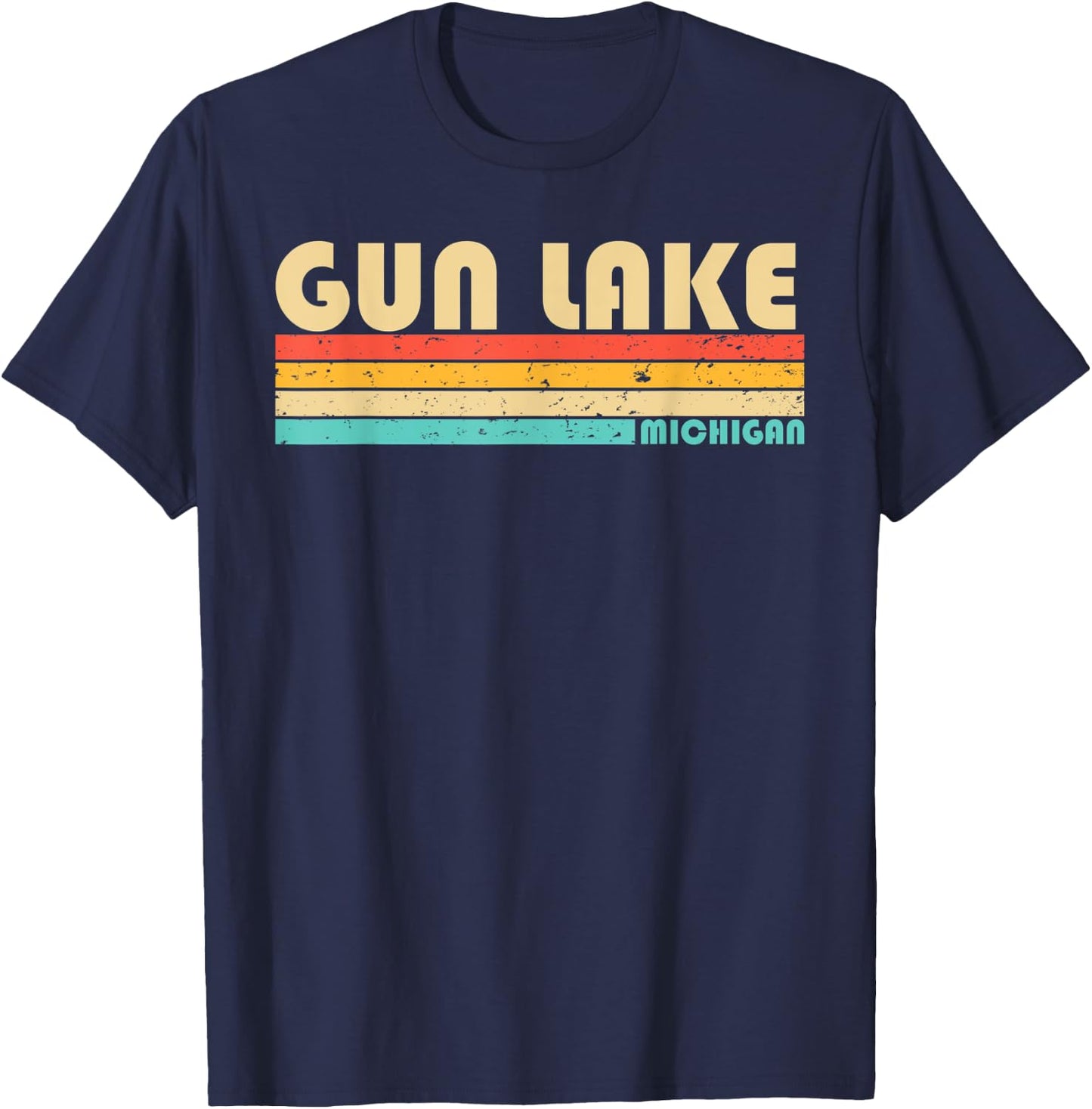 GUN LAKE MICHIGAN Funny Fishing Camping Summer Women T-Shirt - T-Shirt | Navy