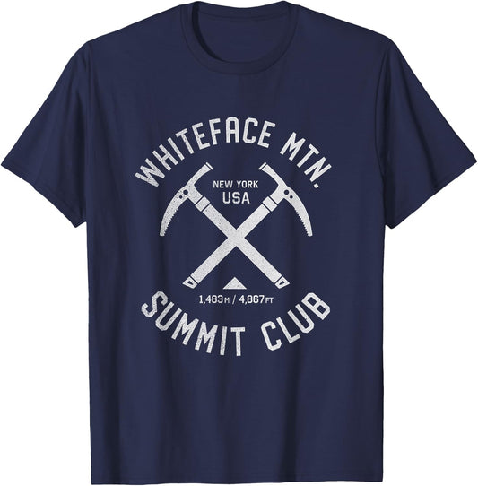 Whiteface Mountain Summit Club | I climbed Whiteface Mount T-Shirt - T-Shirt | Navy