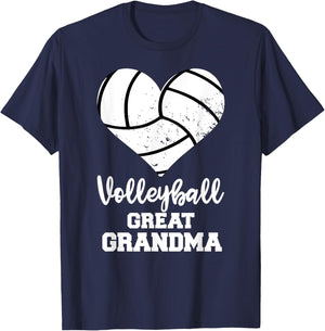Volleyball Great Grandma Funny Volleyball Player Grandma T-Shirt - T-Shirt | Navy