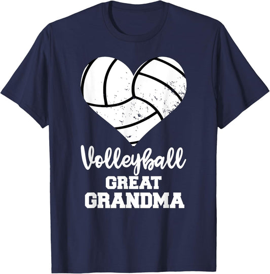 Volleyball Great Grandma Funny Volleyball Player Grandma T-Shirt - T-Shirt | Navy