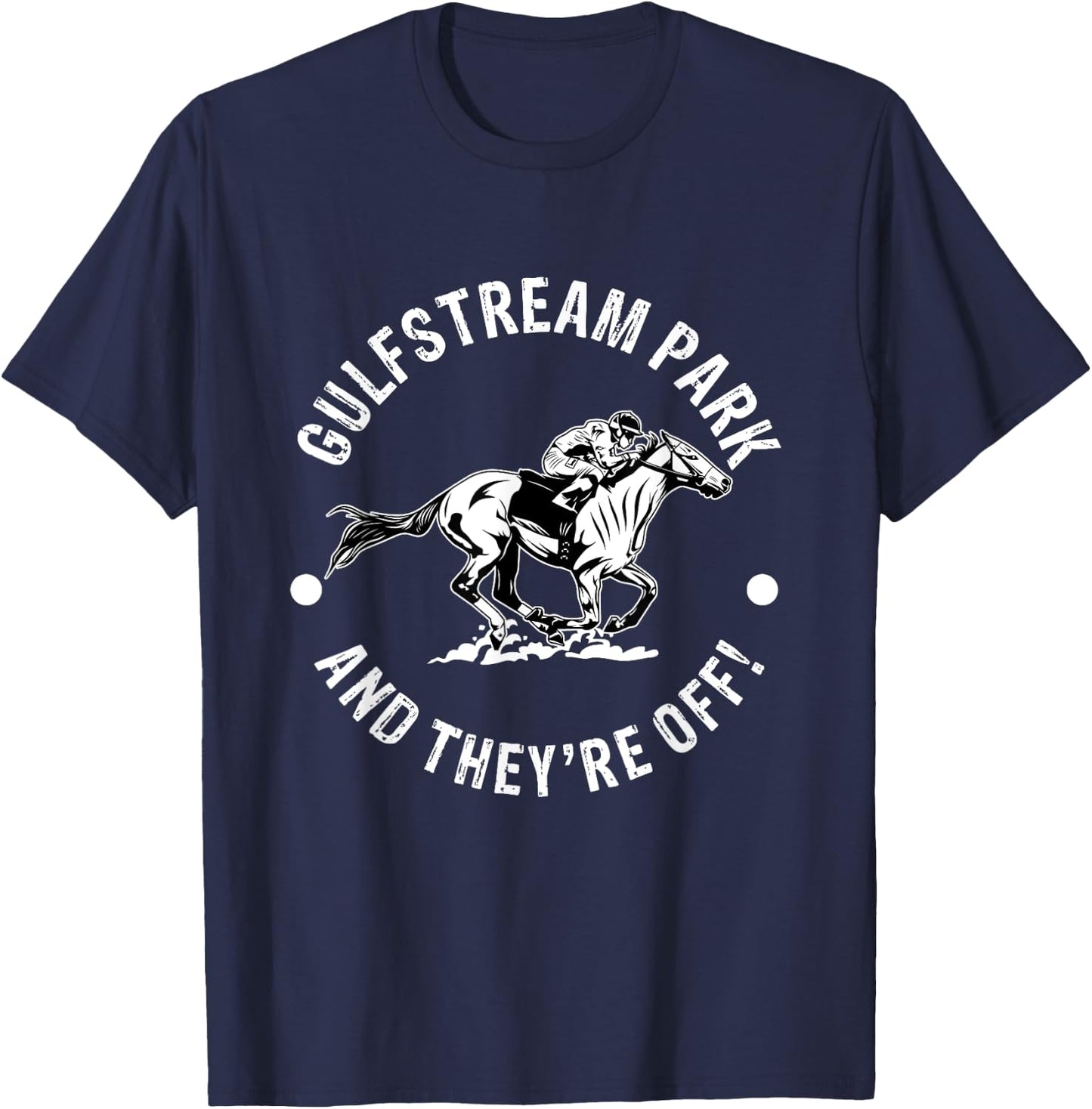 Gulfstream Park Racetrack Horse Race Fan Equestrian FL Derby T-Shirt - T-Shirt | Navy