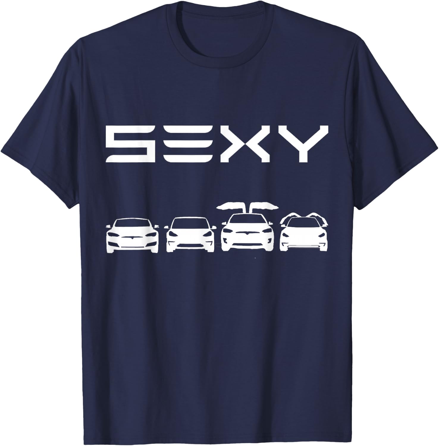 SEXY Cars Electric Cars Zero Emissions haha gas T-Shirt - T-Shirt | Navy