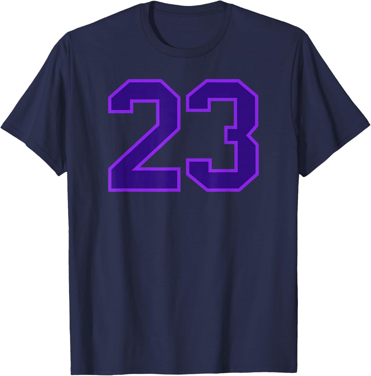 Purple Sports Team Number 23 T-Shirt - T-Shirt | Navy