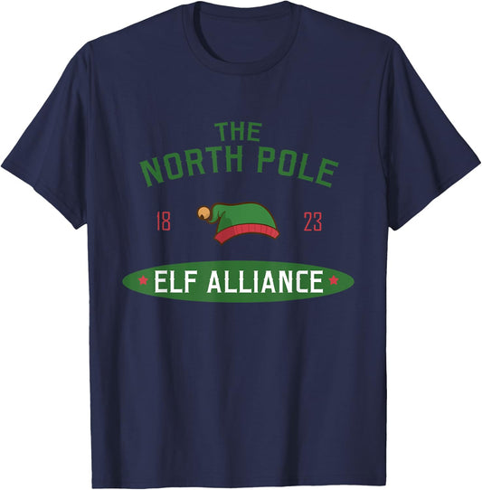 The North Pole Elf Alliance - Santa’s Helper - Elf Christmas T-Shirt - T-Shirt | Navy