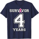 4 Years Breast Cancer Survivor Gifts Pink Ribbon T-Shirt - T-Shirt | Navy