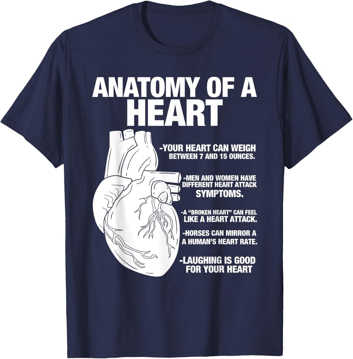 Anatomical Heart - Cool Cardiologist Design T-Shirt - T-Shirt | Navy