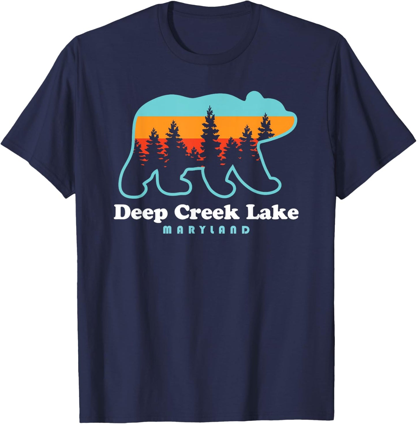 Deep Creek Lake Maryland Bear Deep Creek Lake T-Shirt - T-Shirt | Navy