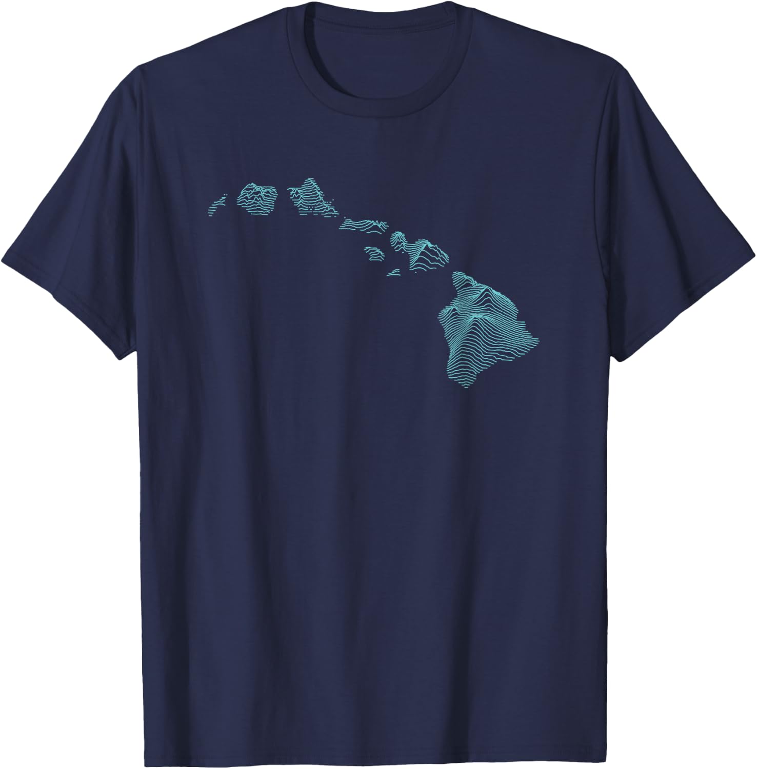 Hawaiian Island Chain Map T-Shirt - T-Shirt | Navy