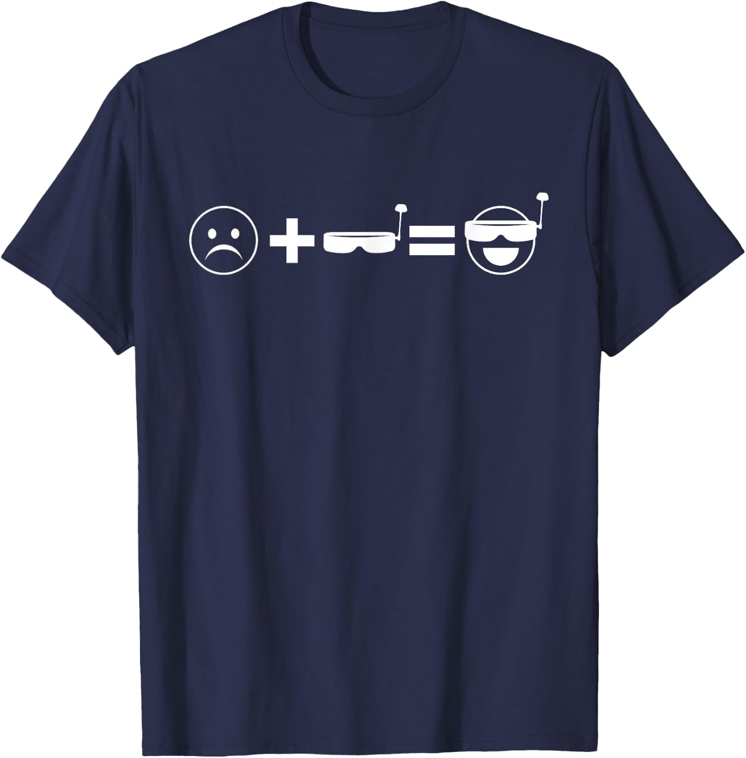 Sad Plus FPV Glasses are synonymous with Happy Freestyle T-Shirt - T-Shirt | Navy