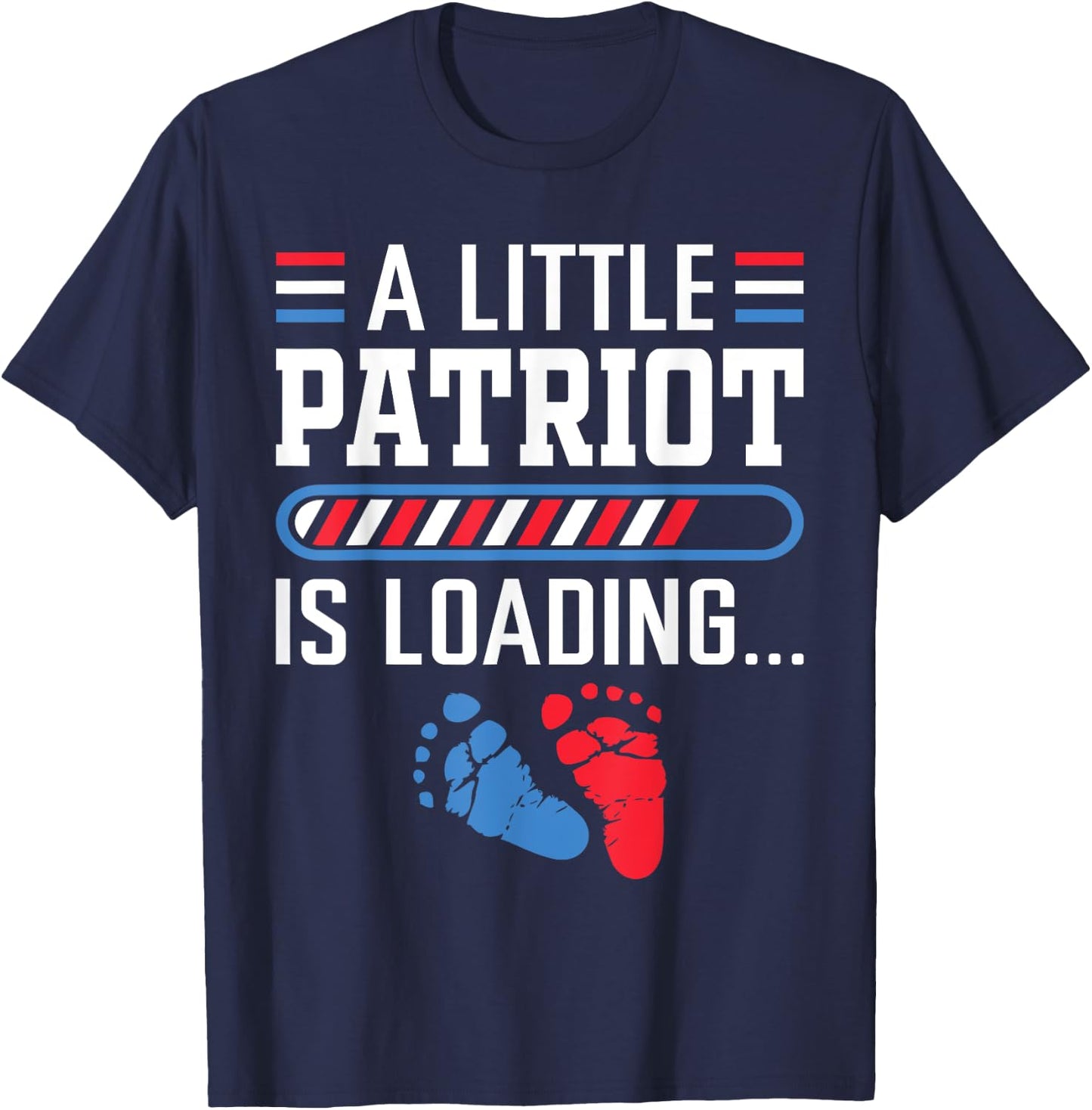 A Little Patriot Loading 4th of July Pregnancy Announcement T-Shirt - T-Shirt | Navy