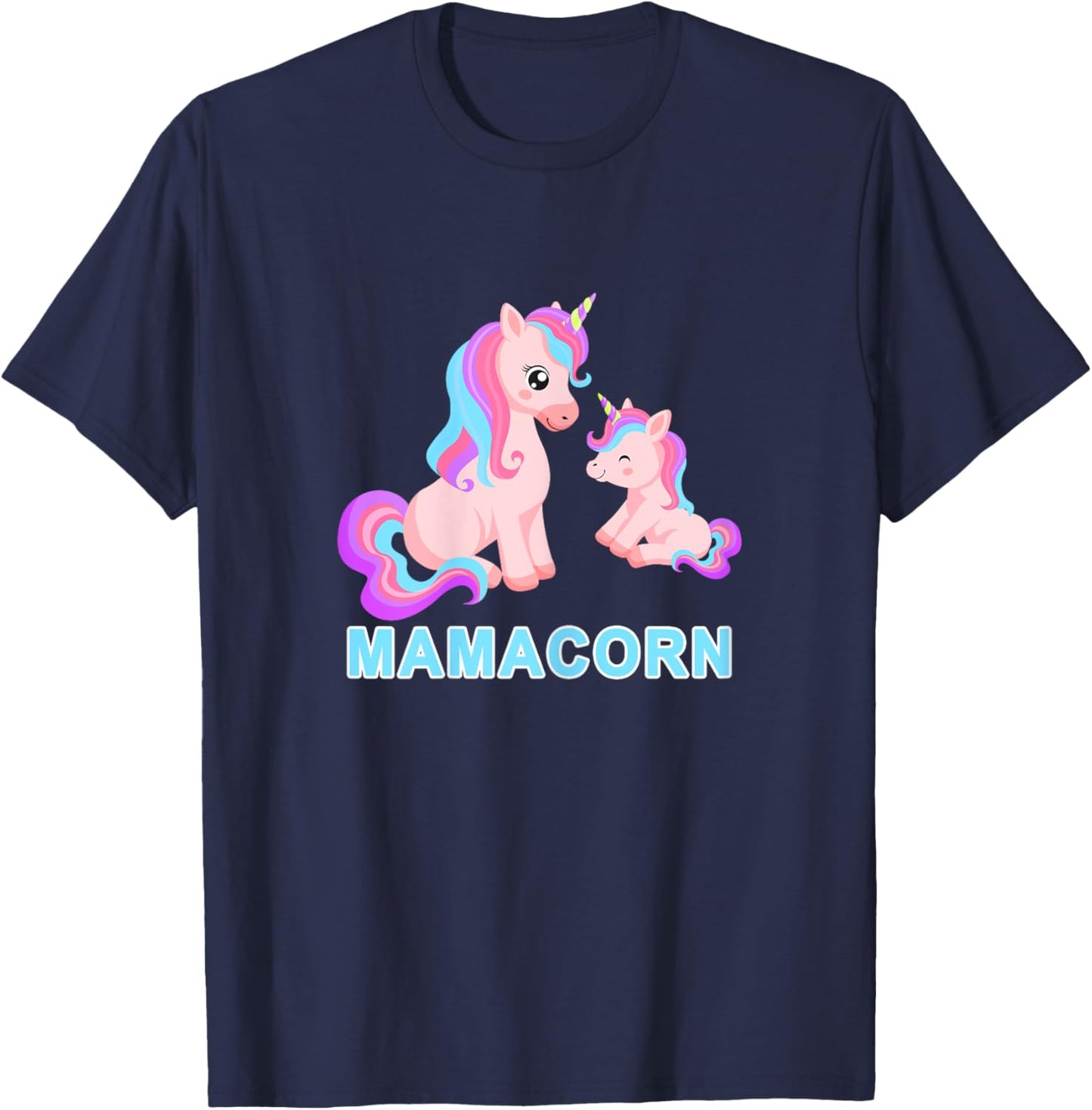 Kawaii Mamacorn Unicorn Mom Unicorn Mommy Loving Mama T-Shirt - T-Shirt | Navy