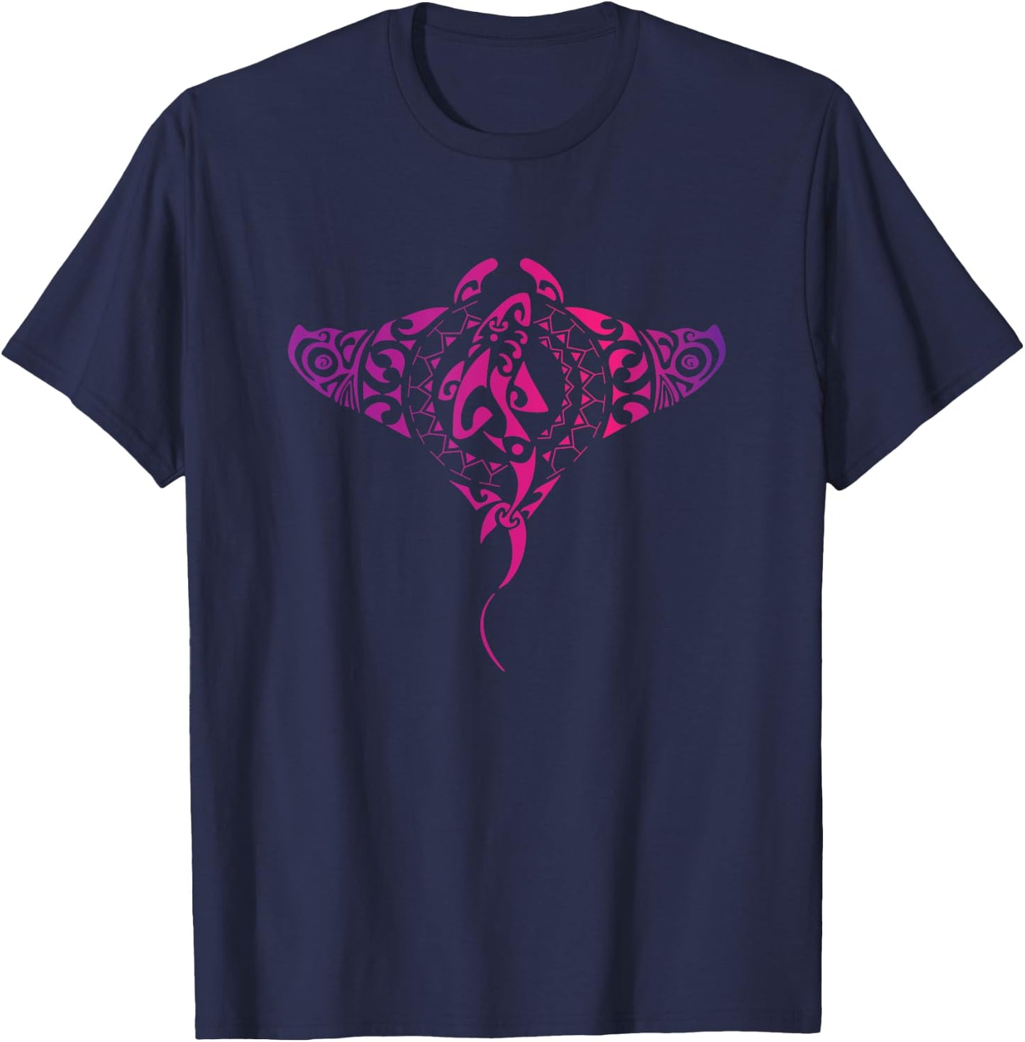 Hawaii Tribal Manta Ray Hawaiian Shirt Shark Lover T-Shirt - T-Shirt | Navy