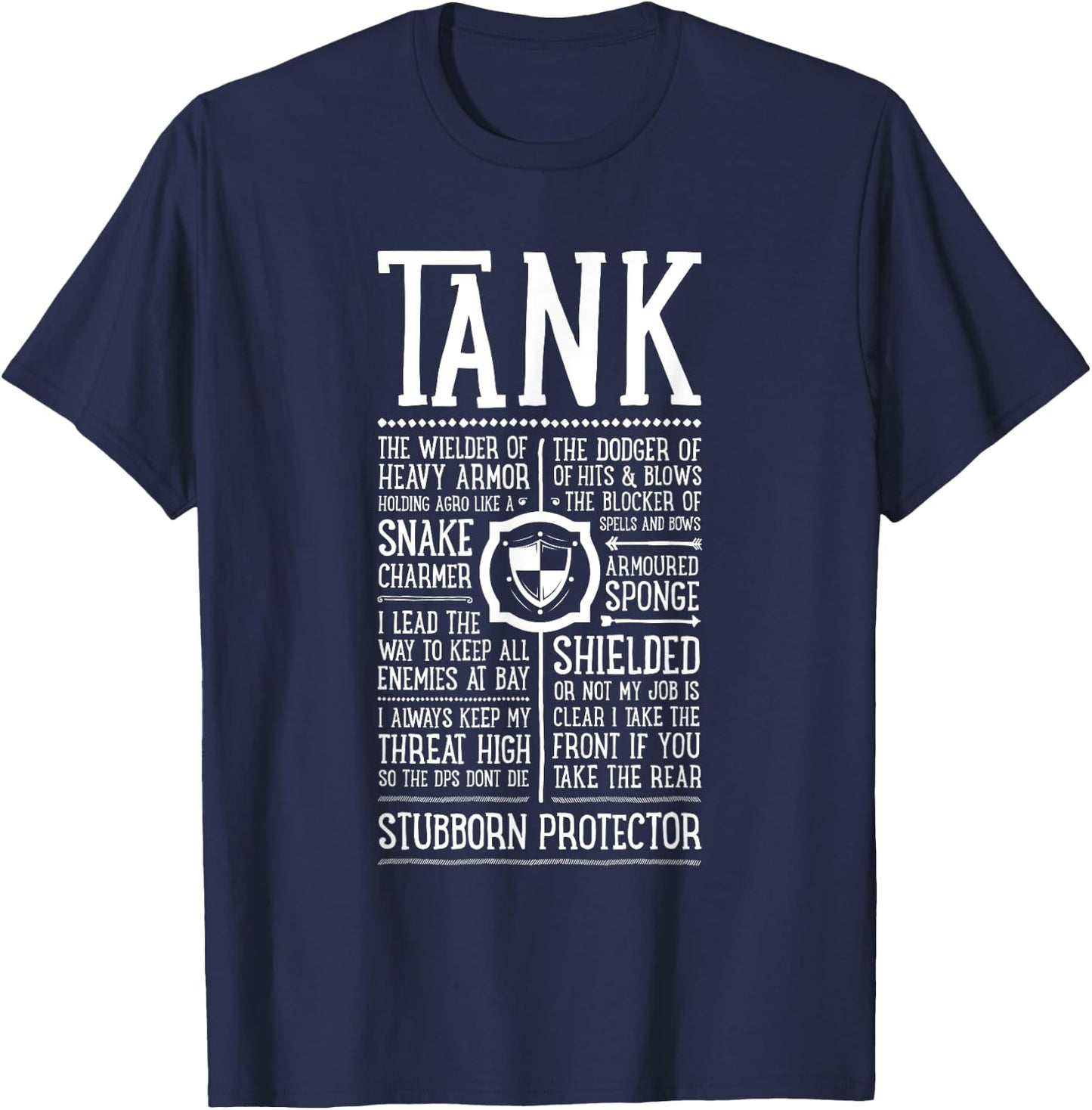WoW Funny Tank Role Gaming Tanking T-Shirt - T-Shirt | Navy