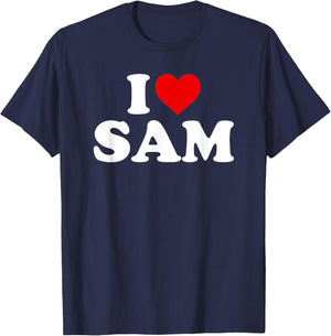 I Love Sam - Heart T-Shirt - T-Shirt | Navy