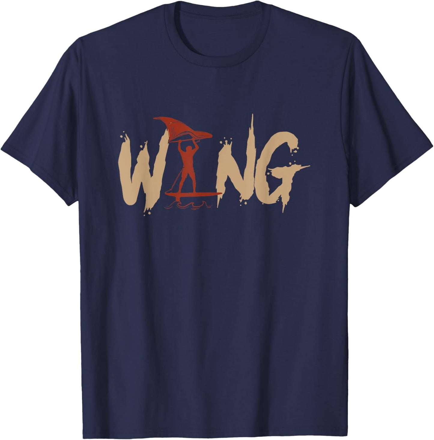 Wing Foiling Wing Surf Wing Foil Wingfoil T-Shirt - T-Shirt | Navy