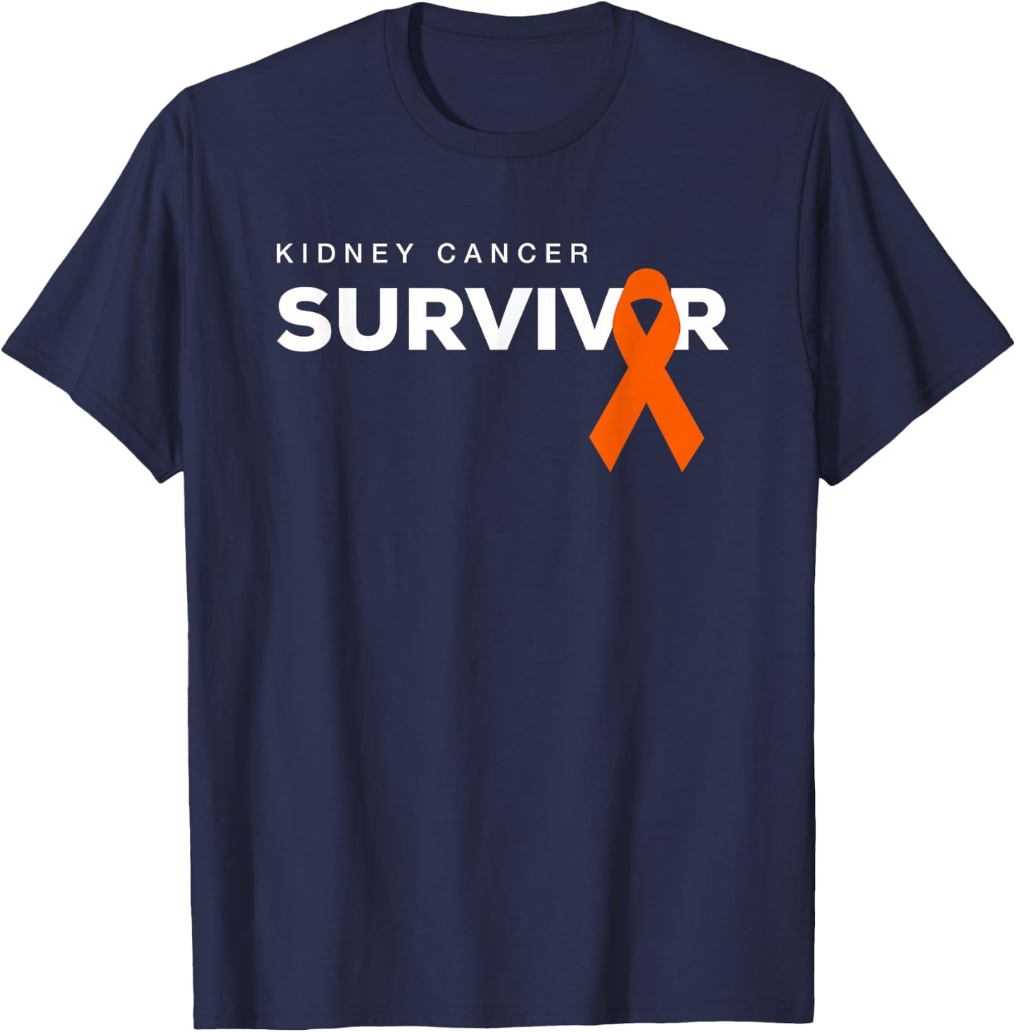 Kidney Cancer Survivor with Ribbon T-Shirt - T-Shirt | Navy